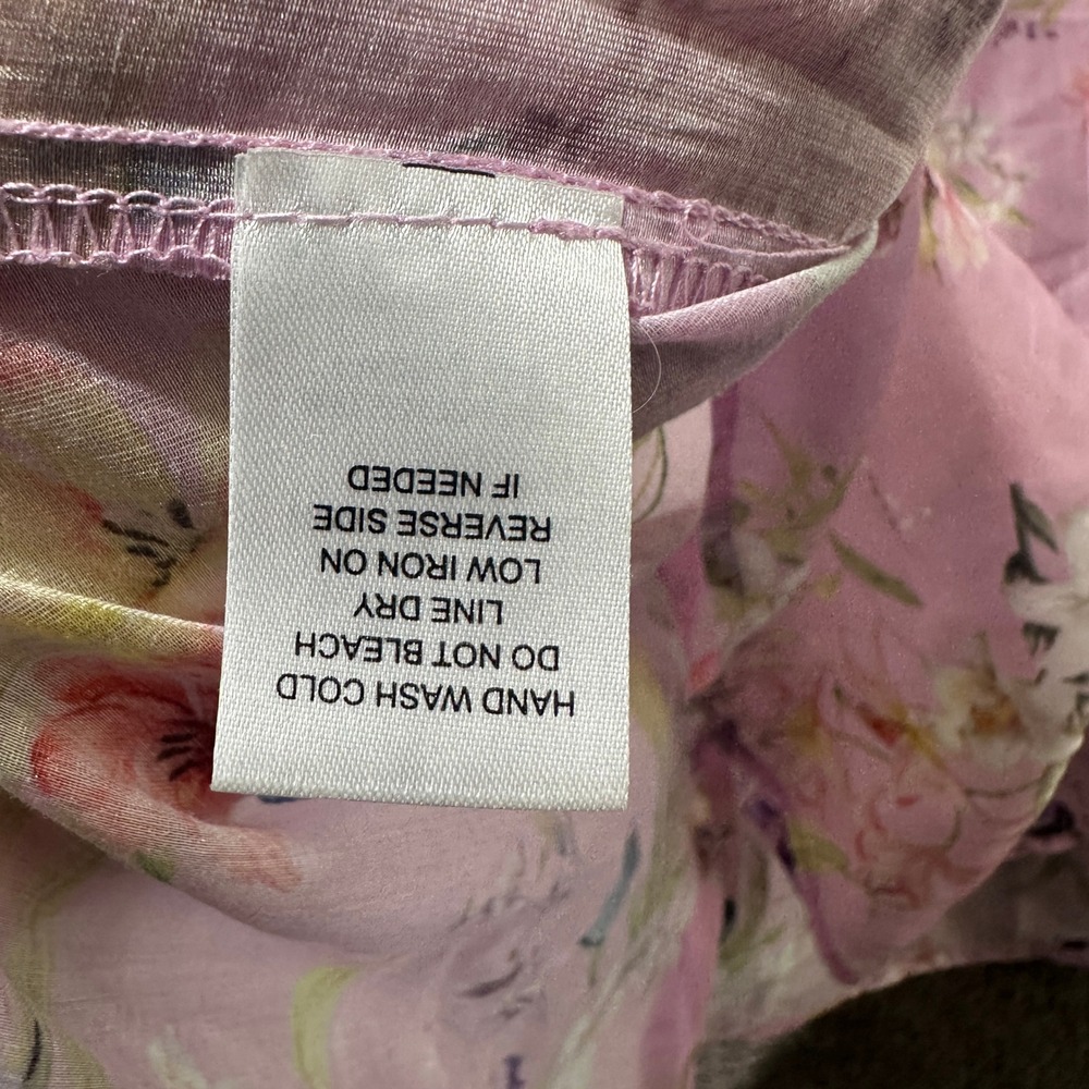 Bailey/44 Button Up Blouse Top Women XL Pink Floral Butterfly Lyocell Whimsical - Picture 12 of 12